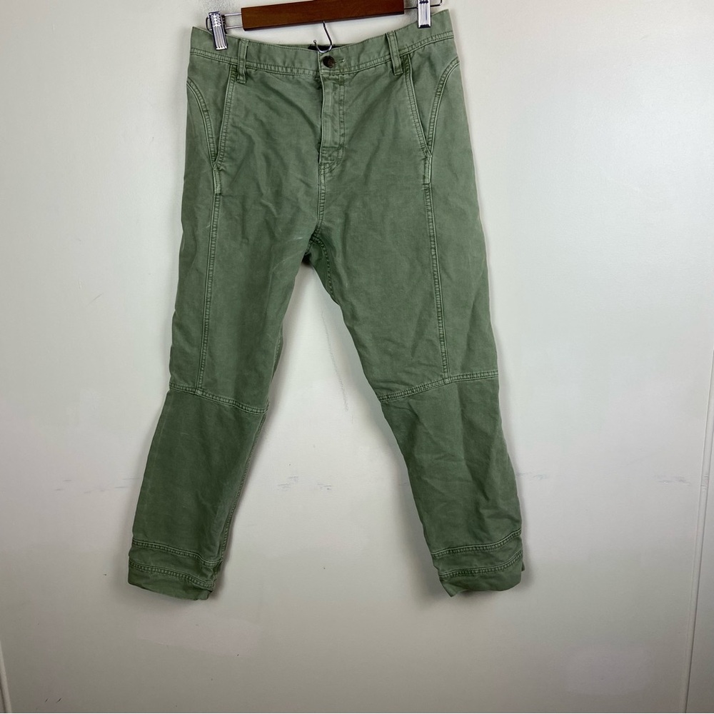 J Crew Olive Army‎ Green Ankle High Rise Cropped Chinos Cargo Size 6 Pants